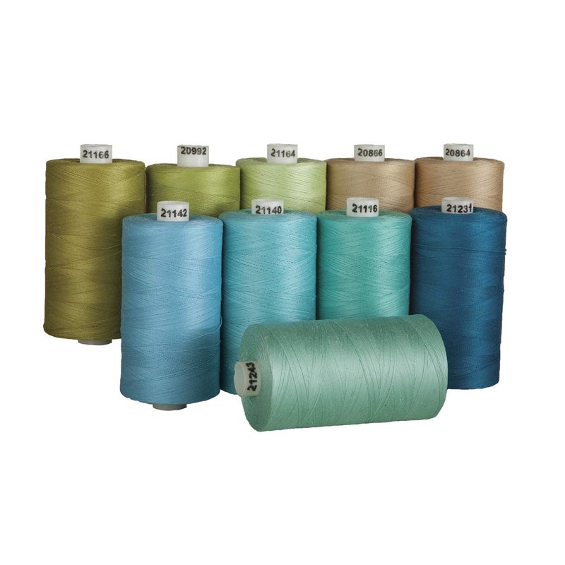 Connecting Threads 100% Cotton Thread Sets - 1200 Yard Spools (Set of 10 - Shoreline) - Image 2